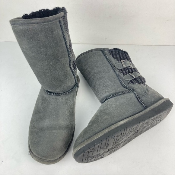 BEARPAW Boshie Suede and Washed Knit Boots - Picture 10 of 16